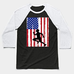 usa flag runner Baseball T-Shirt